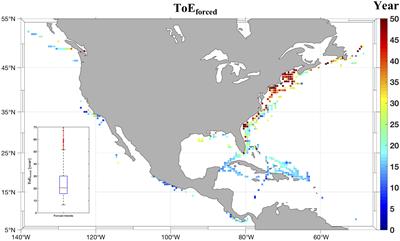 Time of Emergence of Surface Ocean Carbon Dioxide Trends in the North American Coastal Margins in Support of Ocean Acidification Observing System Design